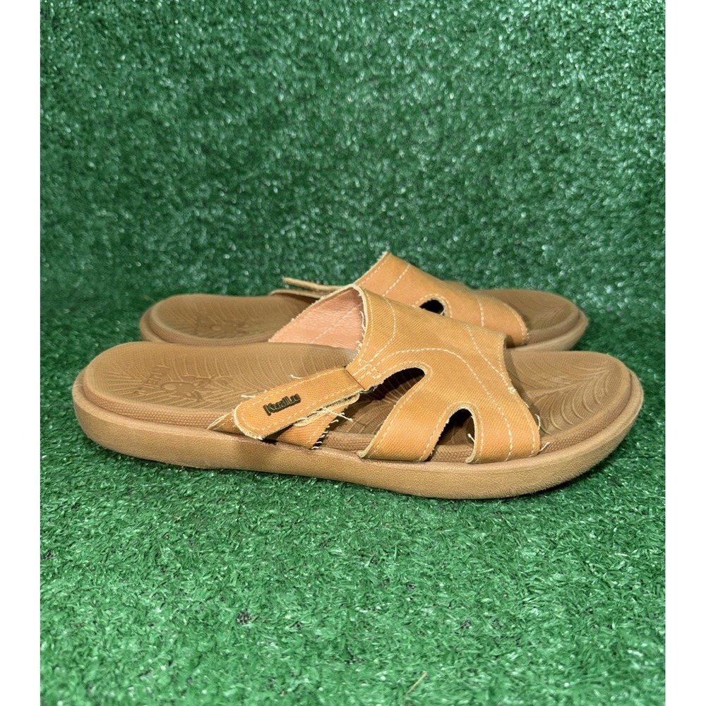 Kuailu Womens Orthopedic Sandals Size‎ 9.5 Arch Support Tan Beige Strappy Slides